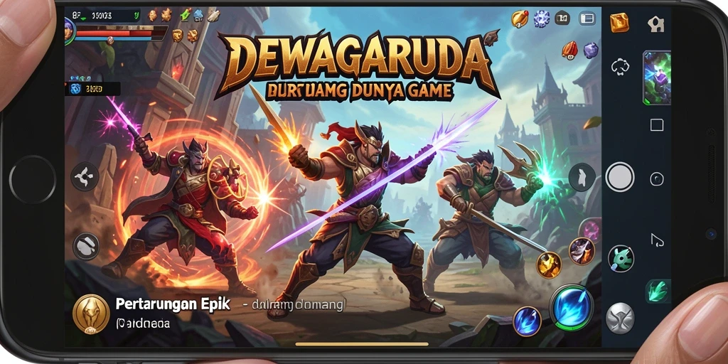Tampilan gameplay seru di DEWAGARUDA dengan aksi pertarungan yang mendebarkan.