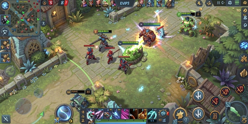 Tampilan gameplay yang mendebarkan dalam EVIP3 dengan aksi pertempuran strategi.