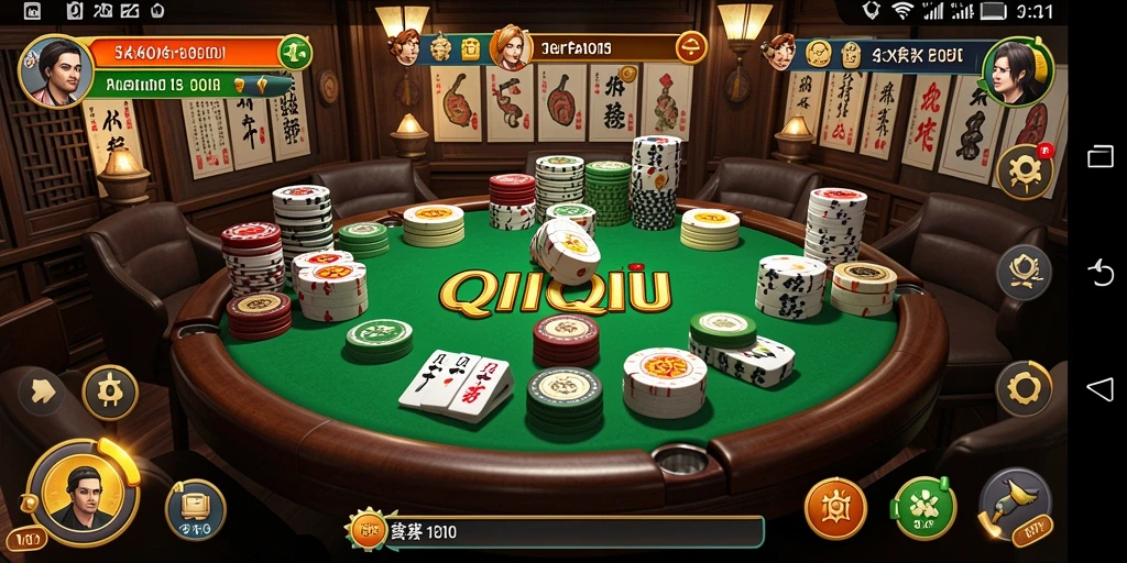 Tangkapan layar gameplay QiuQiu KAKRP yang seru dan mendebarkan.