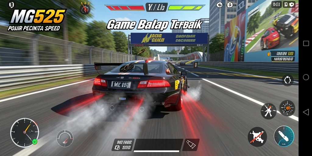 Gameplay racing yang intens dan seru di MG525.