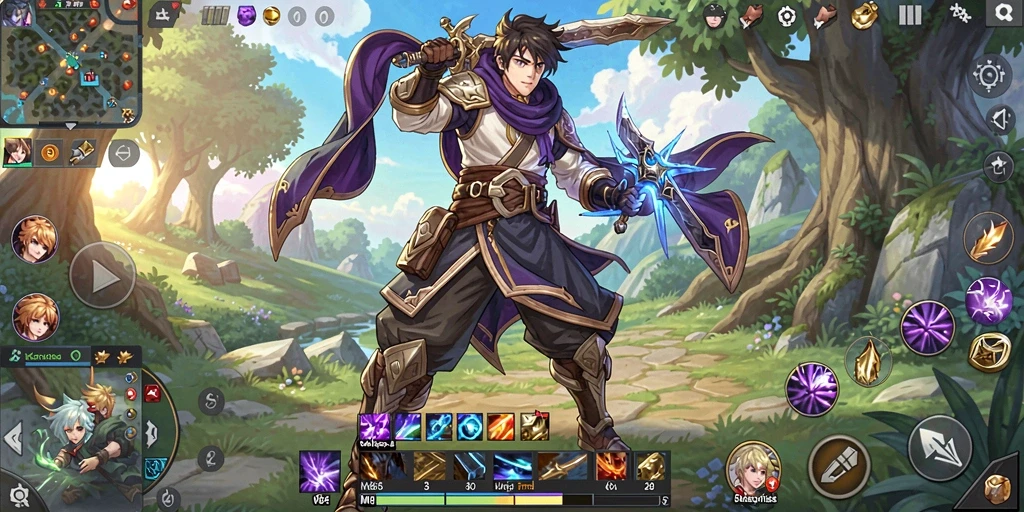 Tampilan gameplay seru dari MLBB8 dengan karakter anime yang menawan.