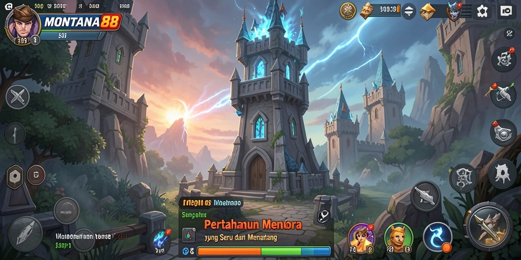 Gameplay MONTANA88 yang menegangkan dengan strategi menara.