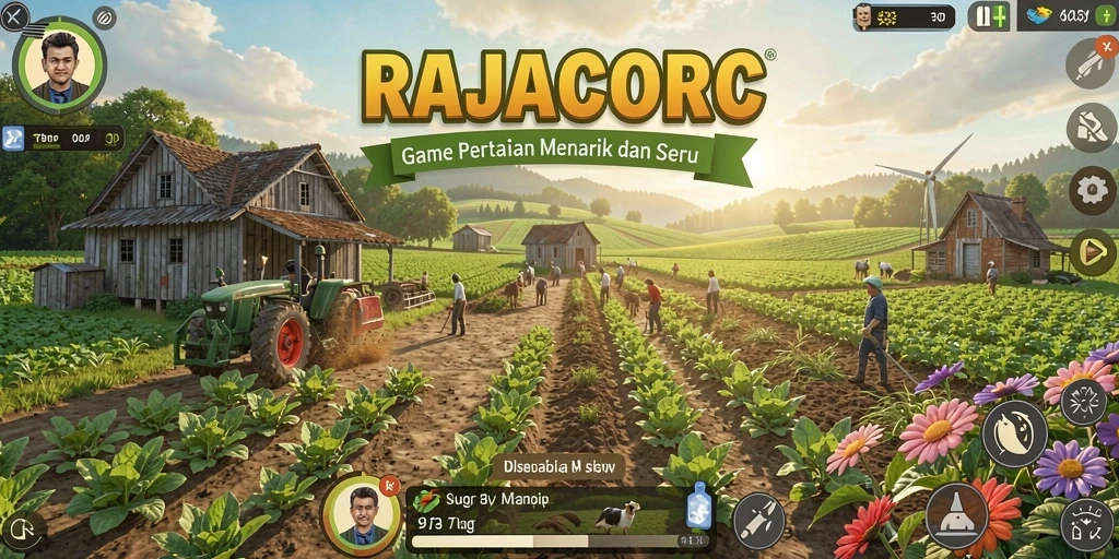 Gameplay seru di RAJACORC dengan pengalaman bertani yang mendalam.