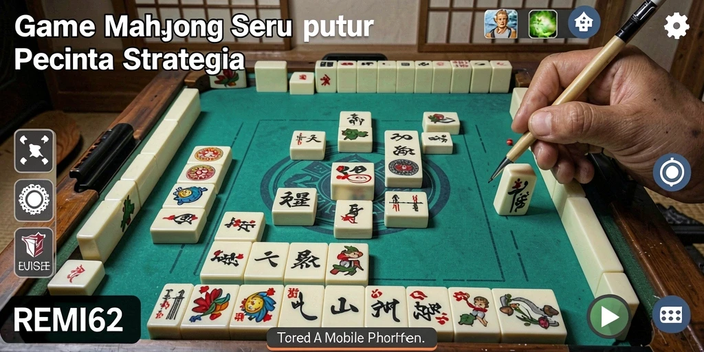 Screenshoot gameplay REMI62 yang menarik dengan visual Mahjong yang memukau.