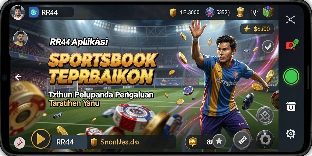 Tampilan gameplay taruhan olahraga di aplikasi RR44 yang menarik.