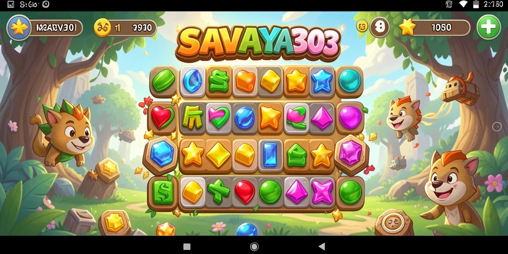 Tangkapan layar menunjukkan gameplay seru dari SAVAYA303 dalam kategori Match-3.
