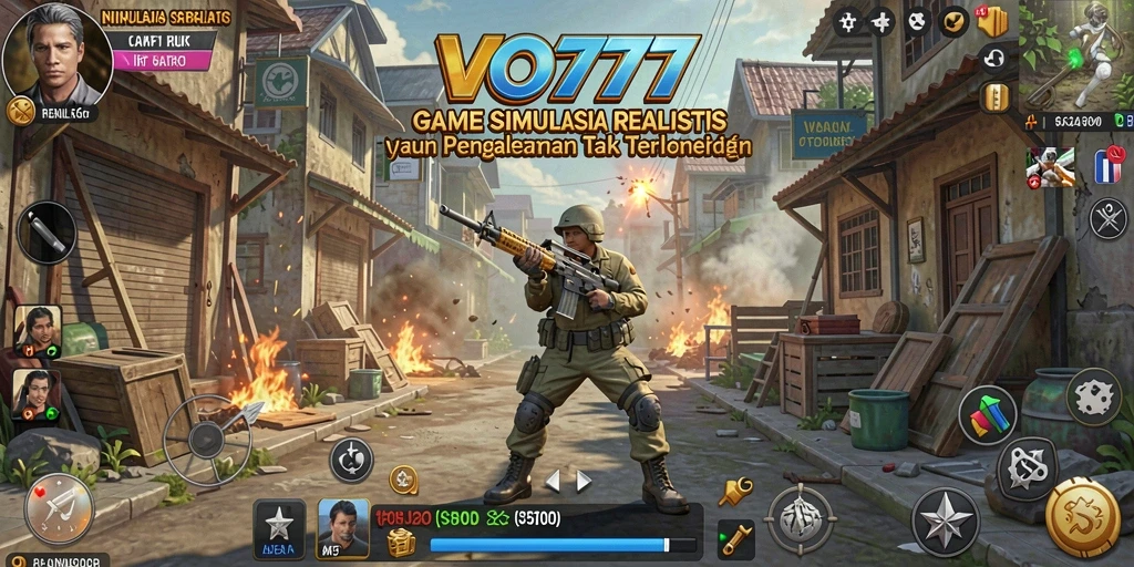 Tangkapan layar utama VO777 menampilkan aksi seru dalam gameplay simulasi.